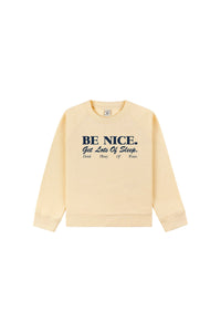 Be Nice Kids Crewneck - Almond