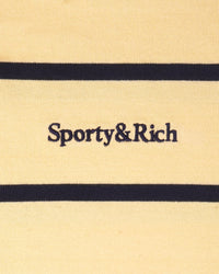 Polo de rugby pour enfant avec logo Serif - Amande/Bleu marine