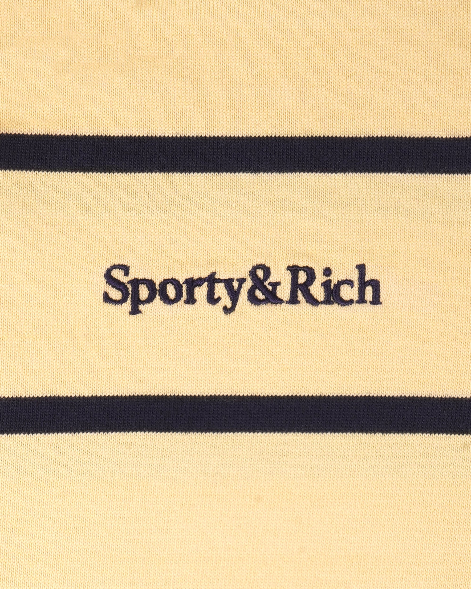 Polo de rugby pour enfant avec logo Serif - Amande/Bleu marine