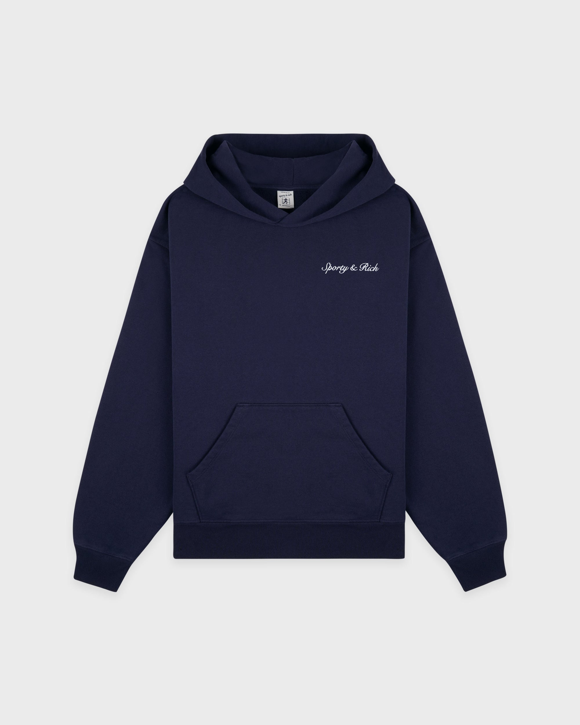Sweat à capuche brodé « Syracuse » - Bleu marine/Blanc