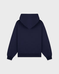 Sweat à capuche brodé « Syracuse » - Bleu marine/Blanc
