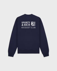Pull à col rond Promo - Bleu marine/Blanc
