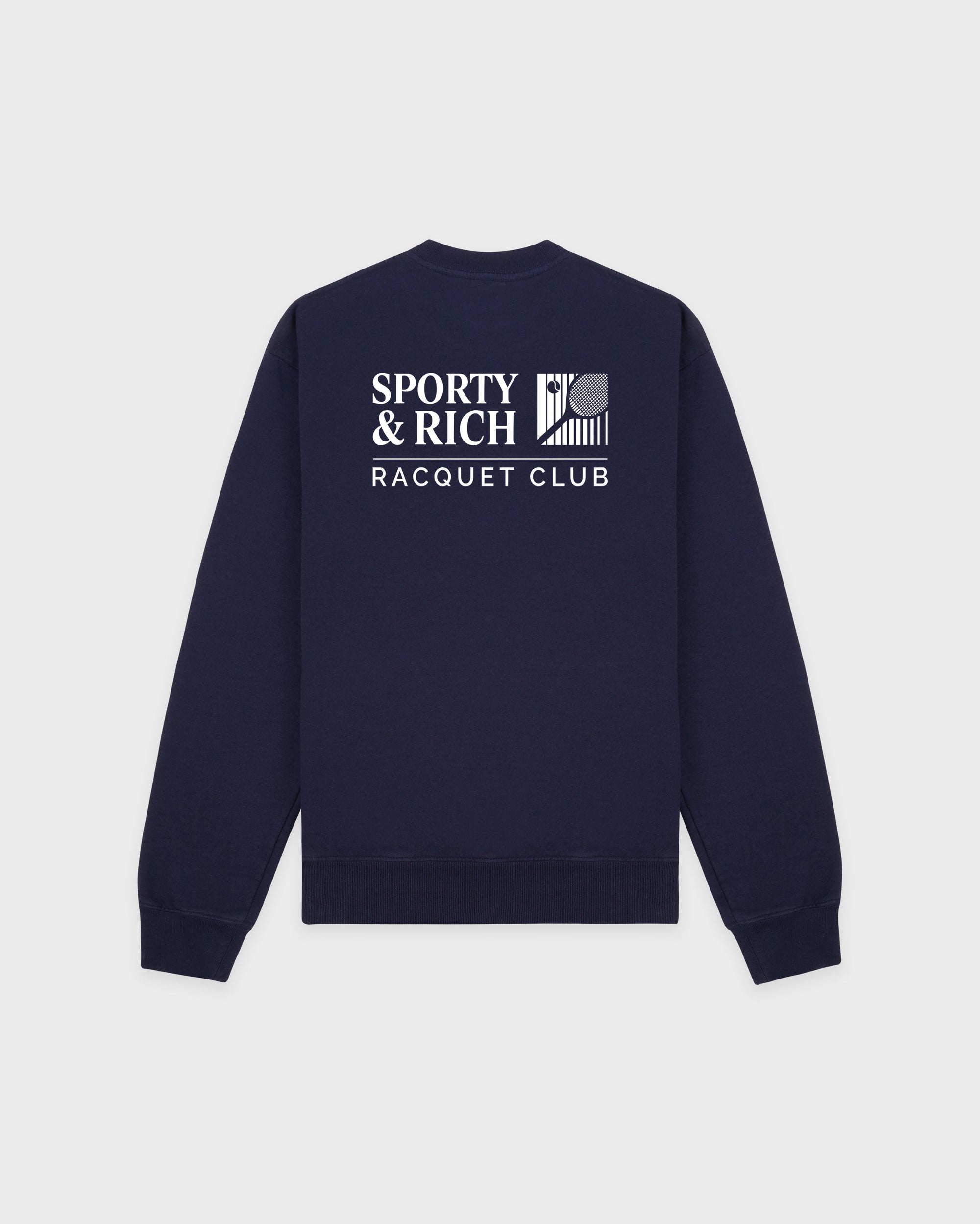 Pull à col rond Promo - Bleu marine/Blanc