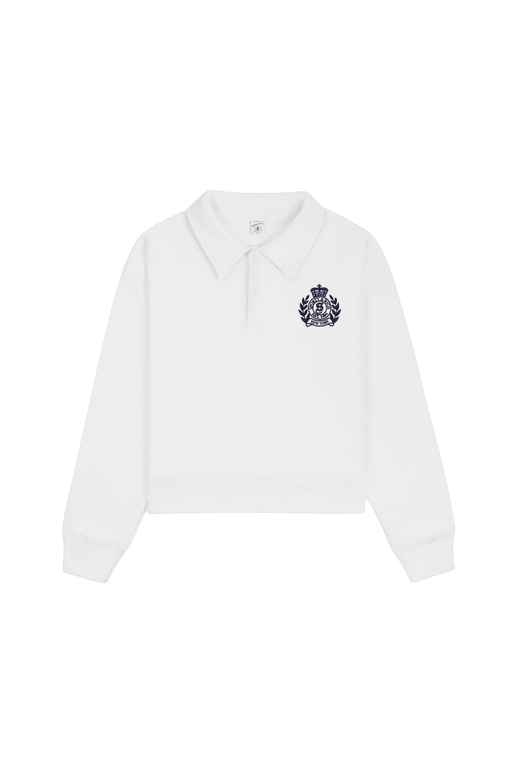 Polo oversize brodé NY Crest - Blanc