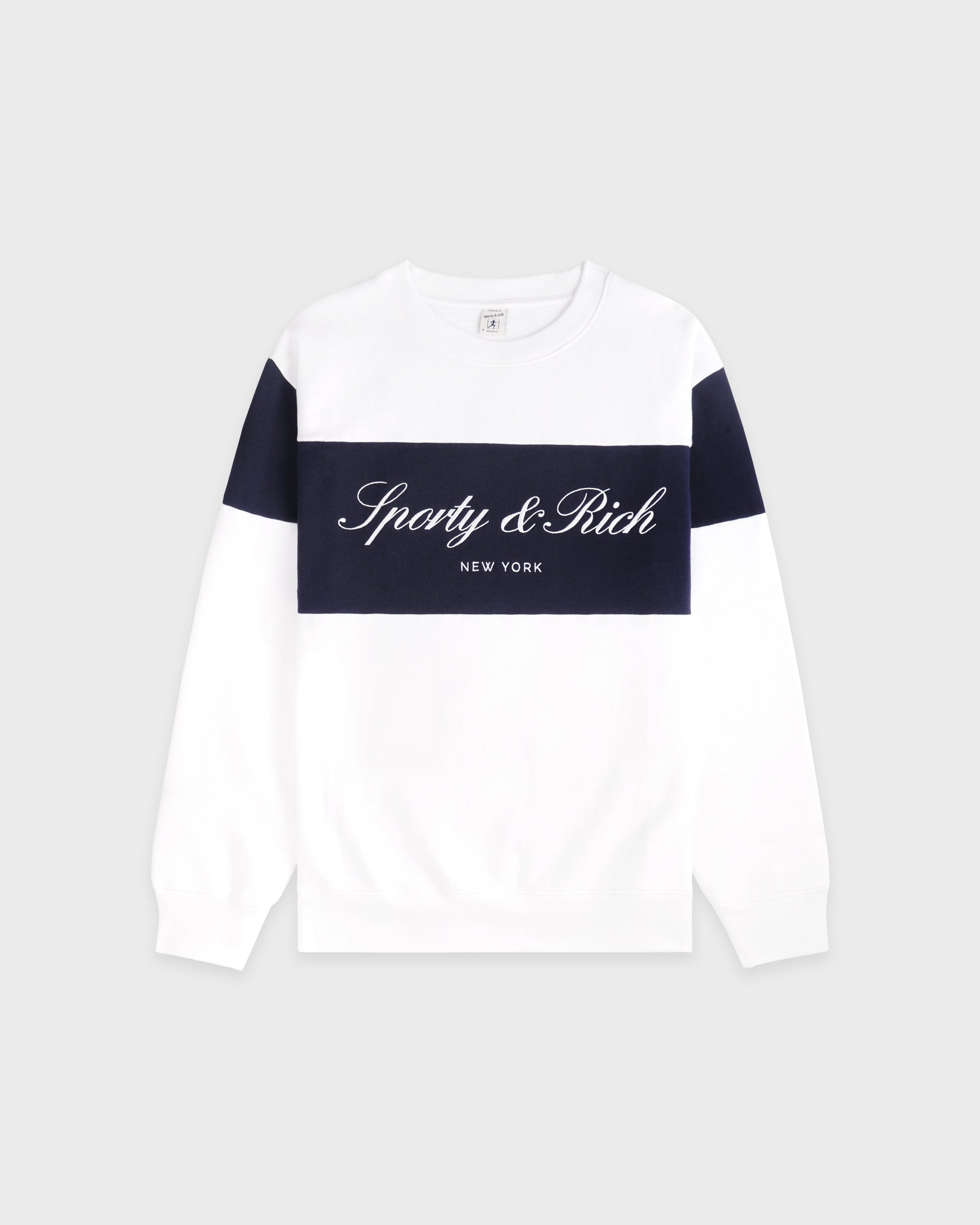 Pull à col rond avec logo emblématique - Blanc