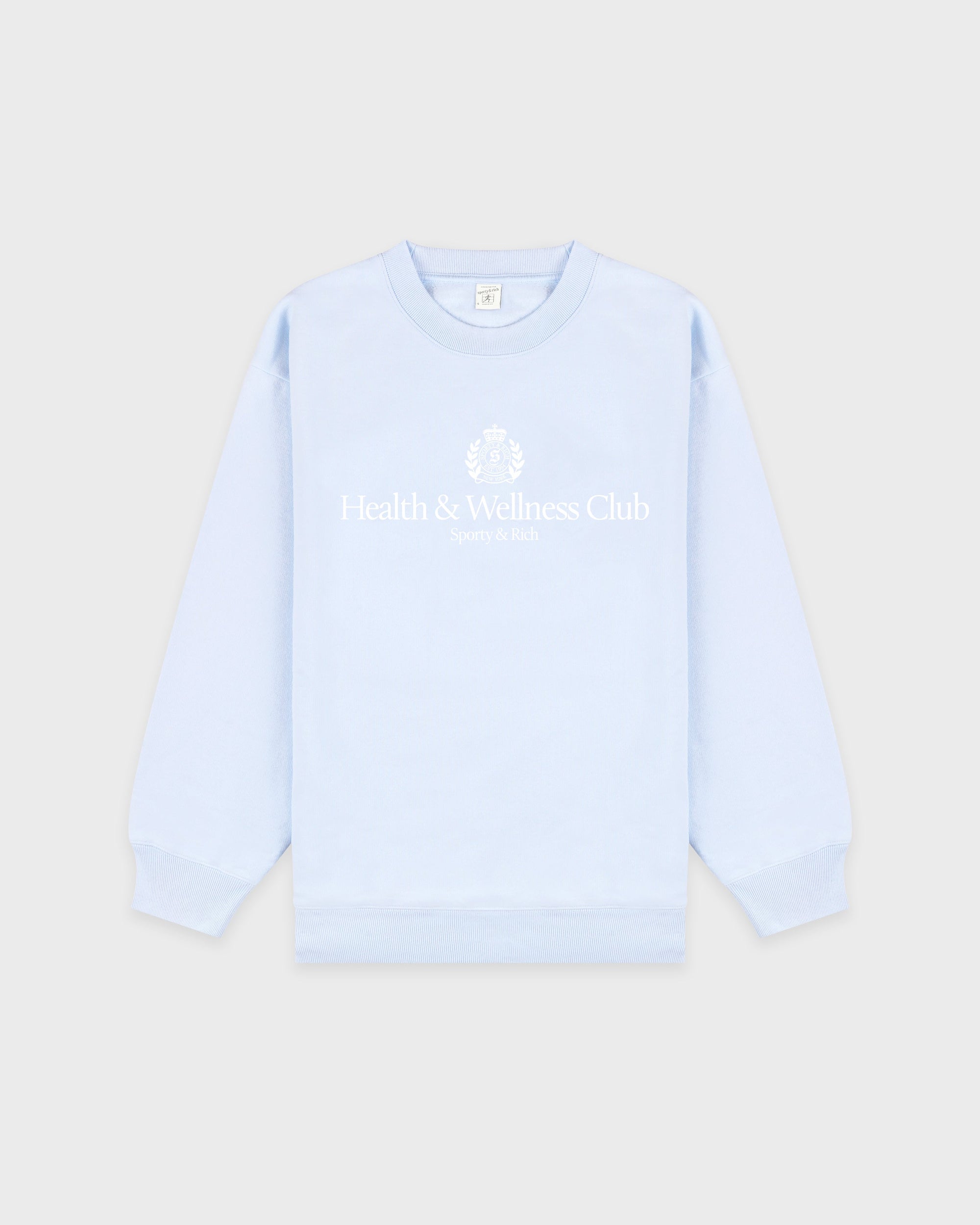 Pull à col rond avec écusson H&W - Ciel