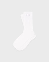 Chaussettes côtelées avec logo Signature - Blanc