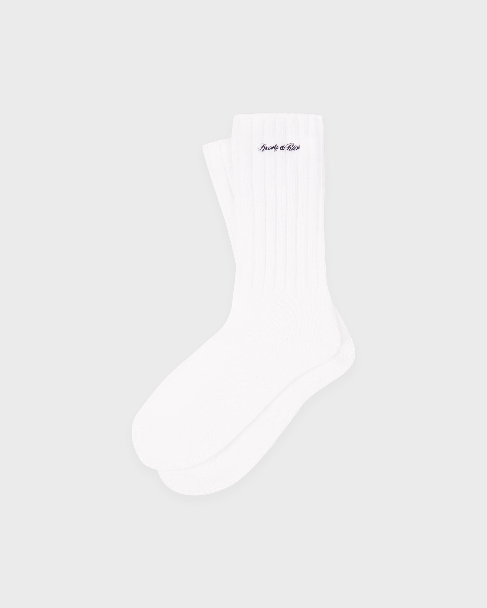 Chaussettes côtelées avec logo Signature - Blanc
