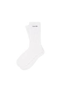Chaussettes côtelées à logo Signature - Blanc