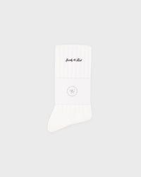 Chaussettes côtelées avec logo Signature - Blanc