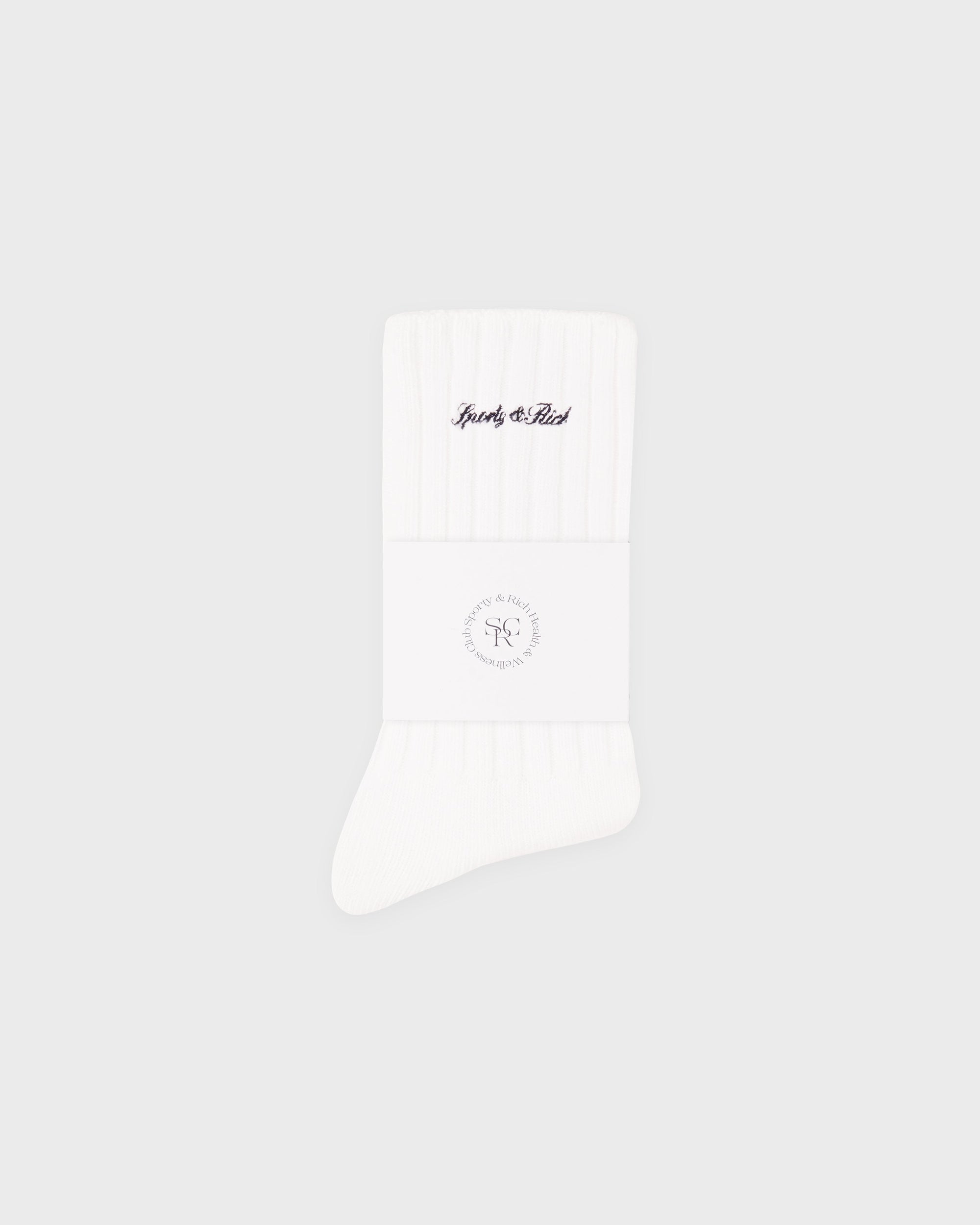 Chaussettes côtelées avec logo Signature - Blanc