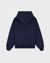 Sweat à capuche zippé brodé Vendome LA - Bleu marine/Blanc