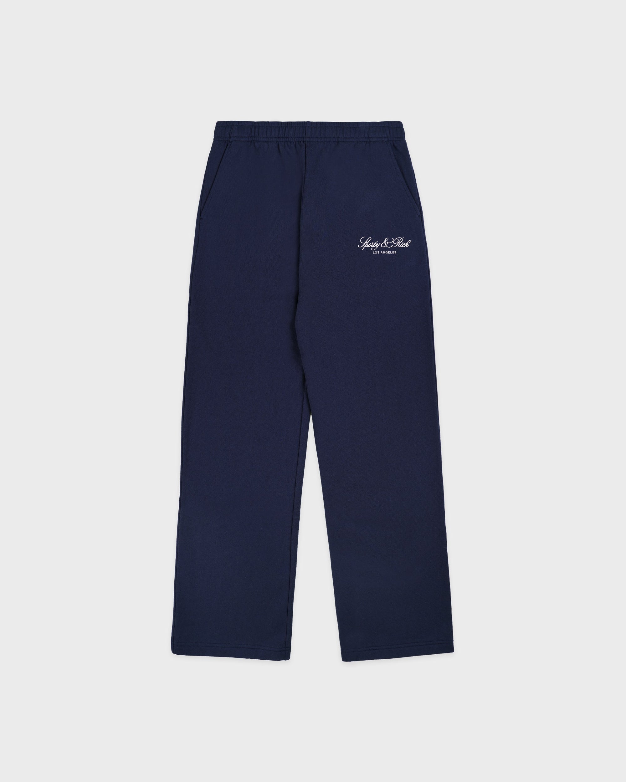 Pantalon de survêtement large brodé Vendome LA - Bleu marine/Blanc