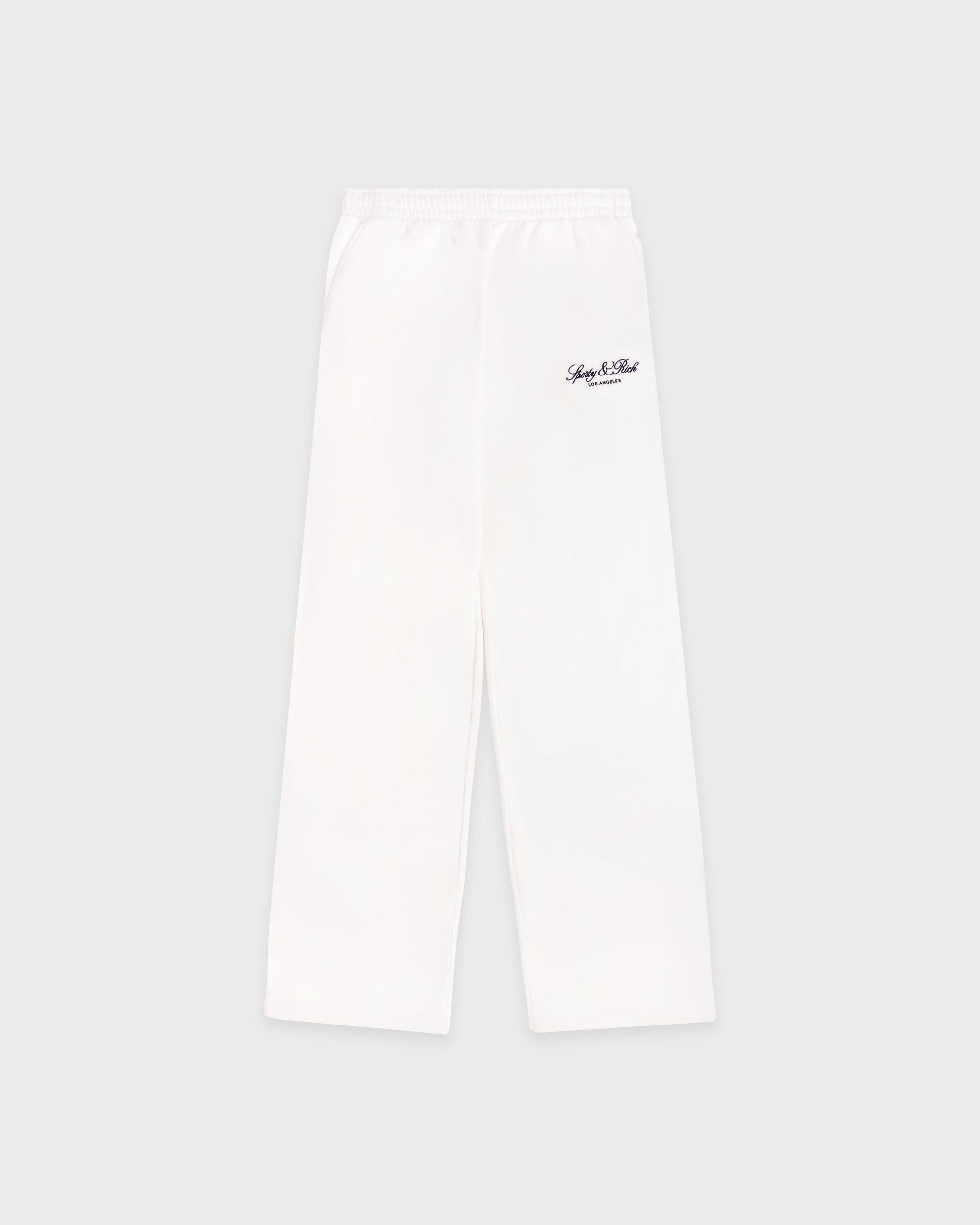 Pantalon de survêtement large brodé Vendome LA - Écru/Bleu marine