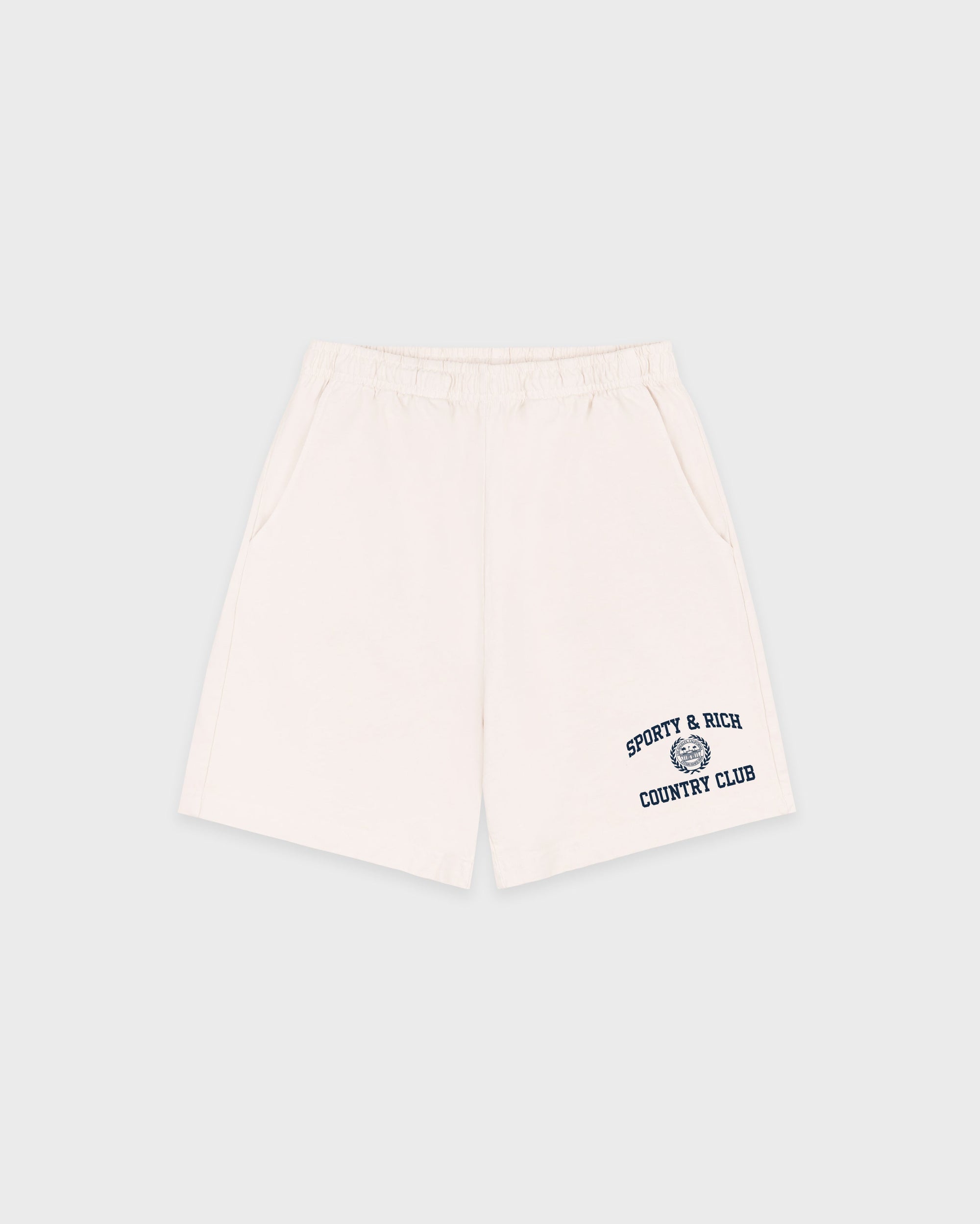 Short de sport Varsity Crest - Écru/Bleu marine