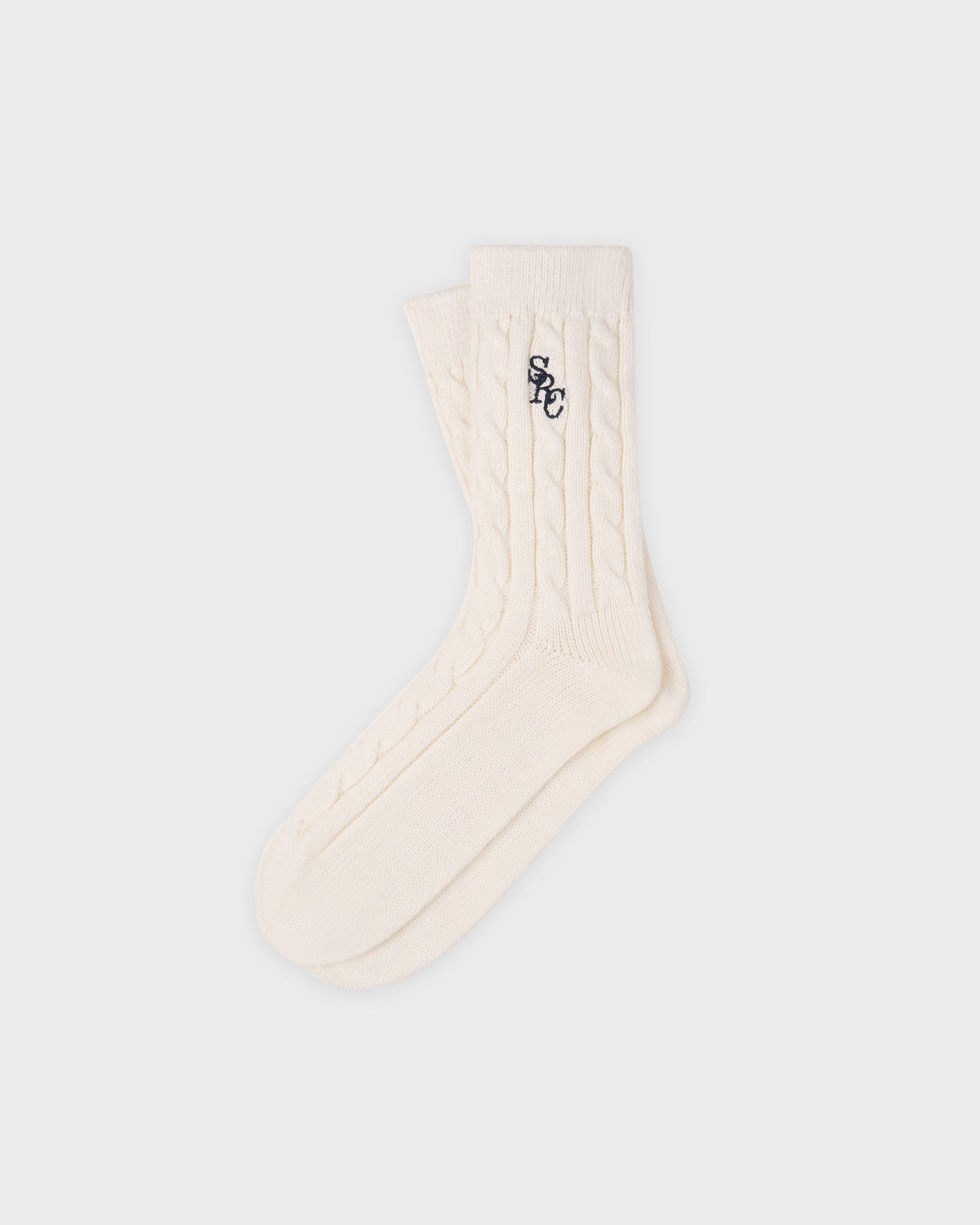 Chaussettes SRC à mailles torsadées - Écru