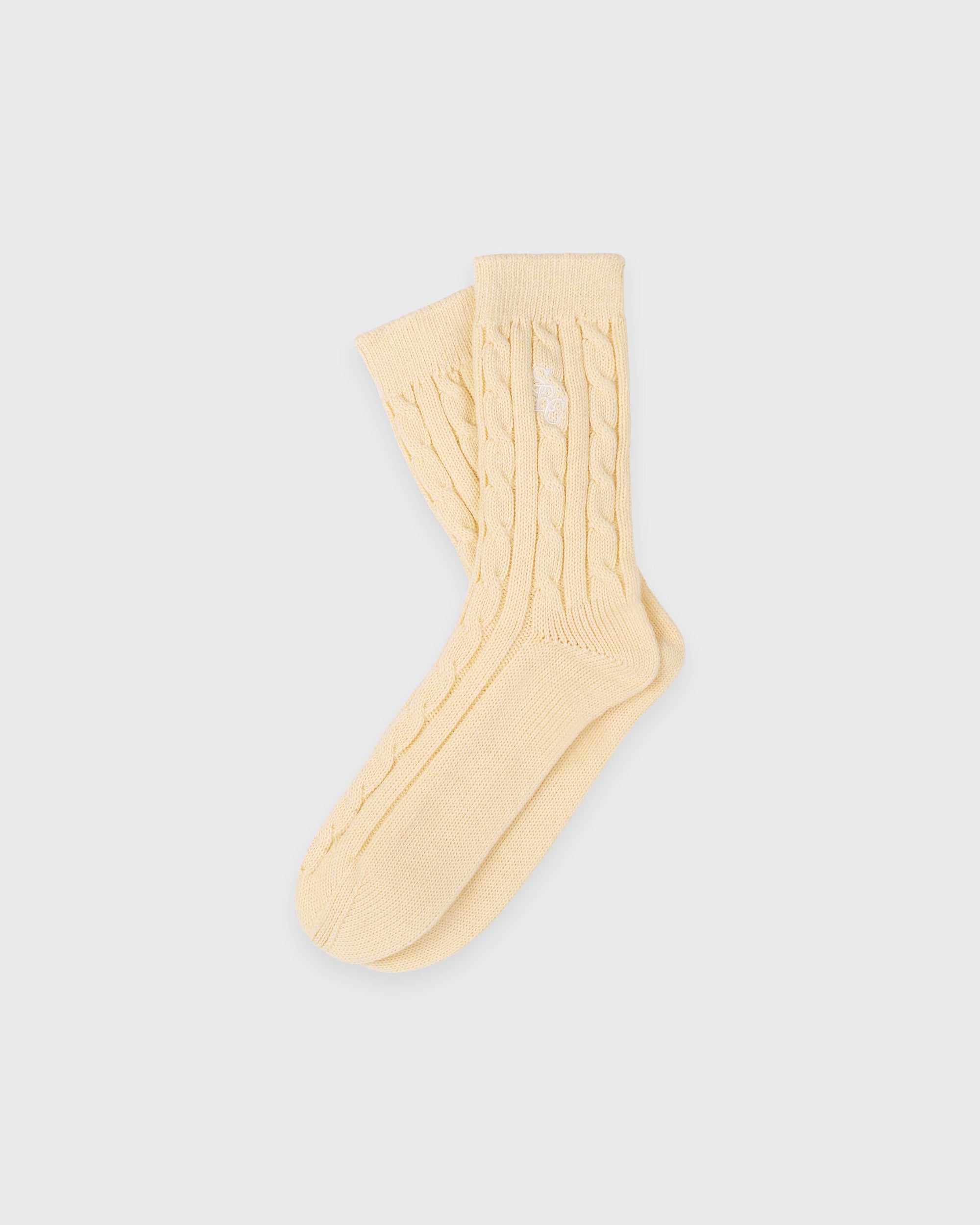 Chaussettes SRC à mailles torsadées - Amande