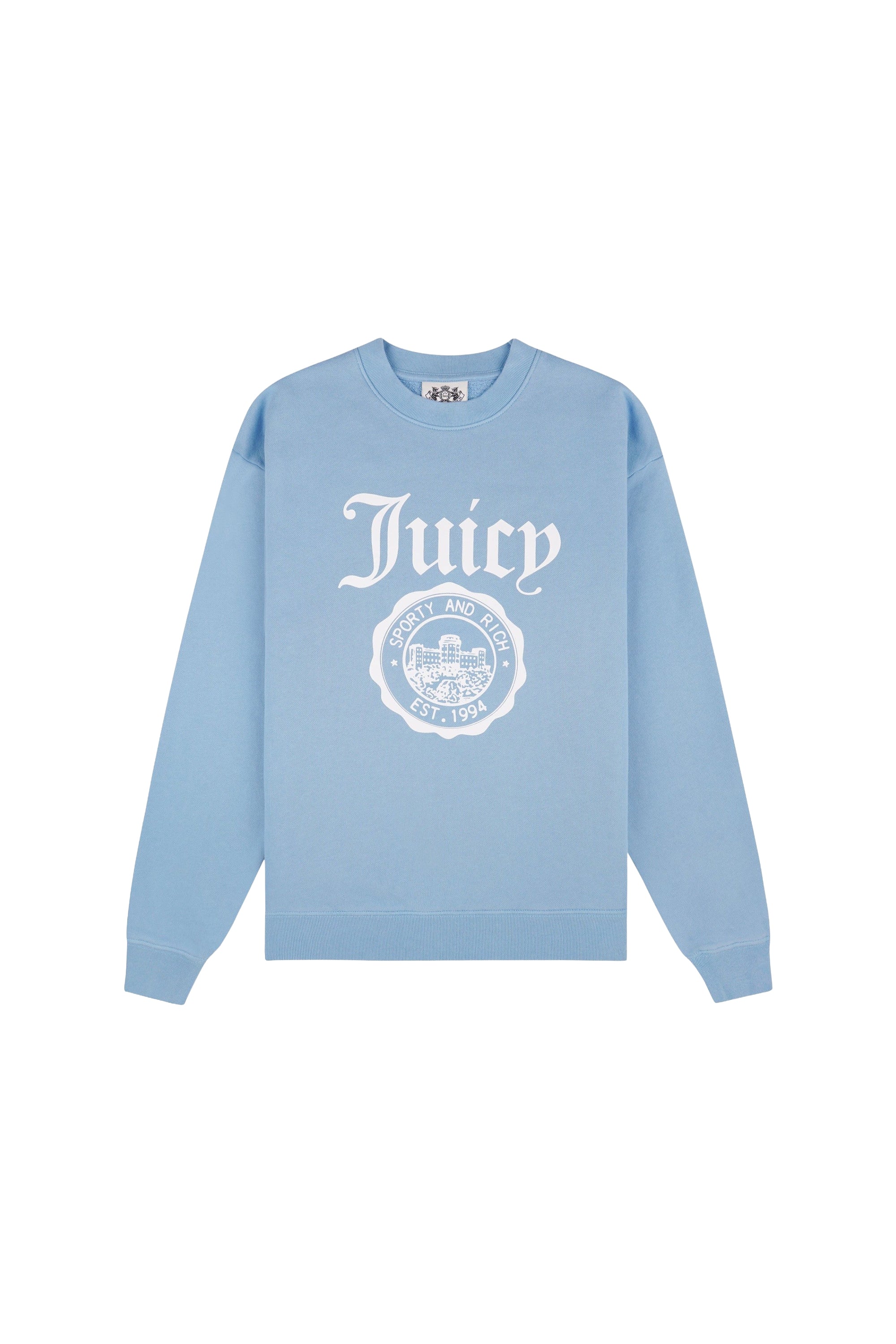 Round-neck jumper with Juicy logo - Sky Blue