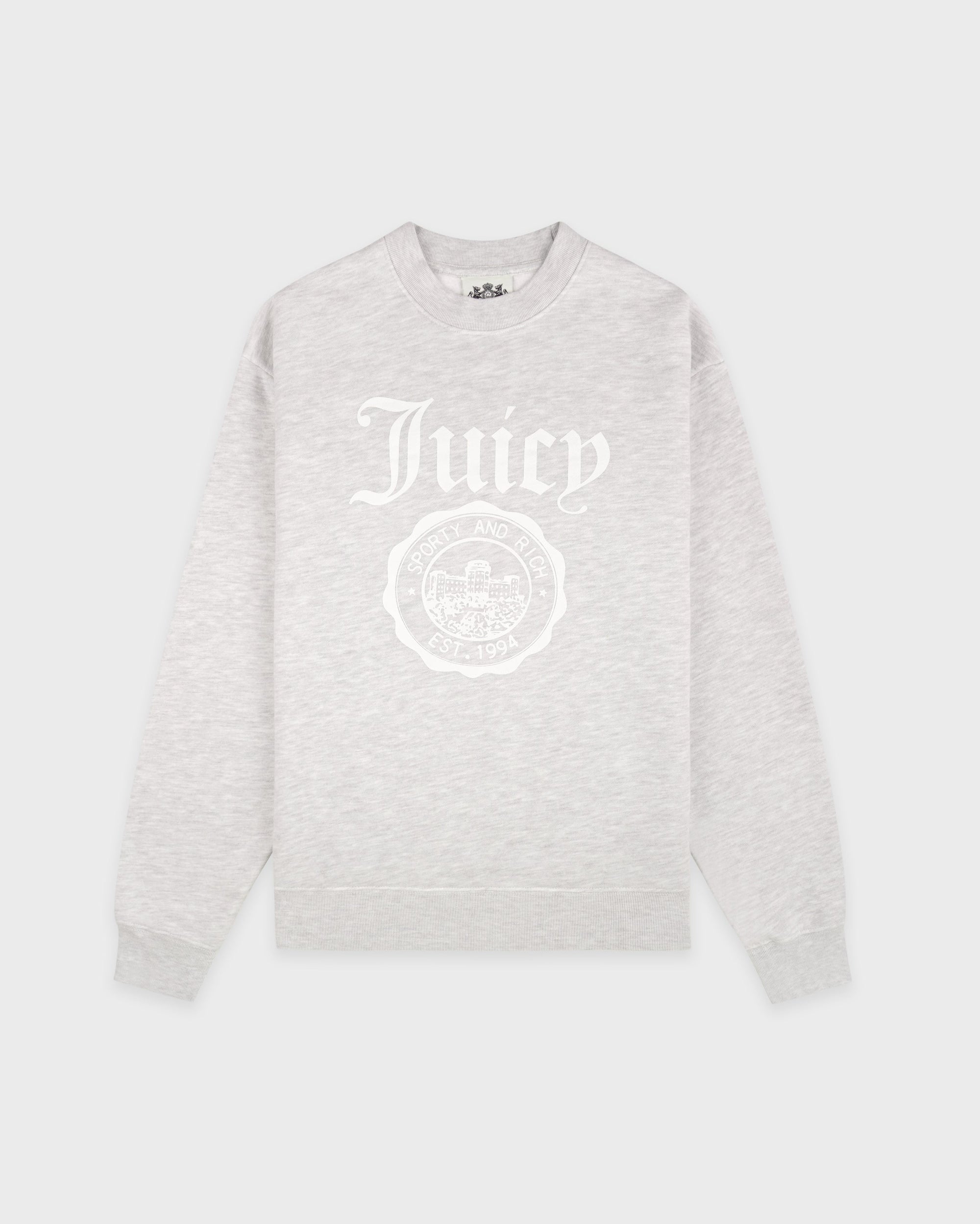T-shirt à col rond avec emblème Juicy - Gris chiné