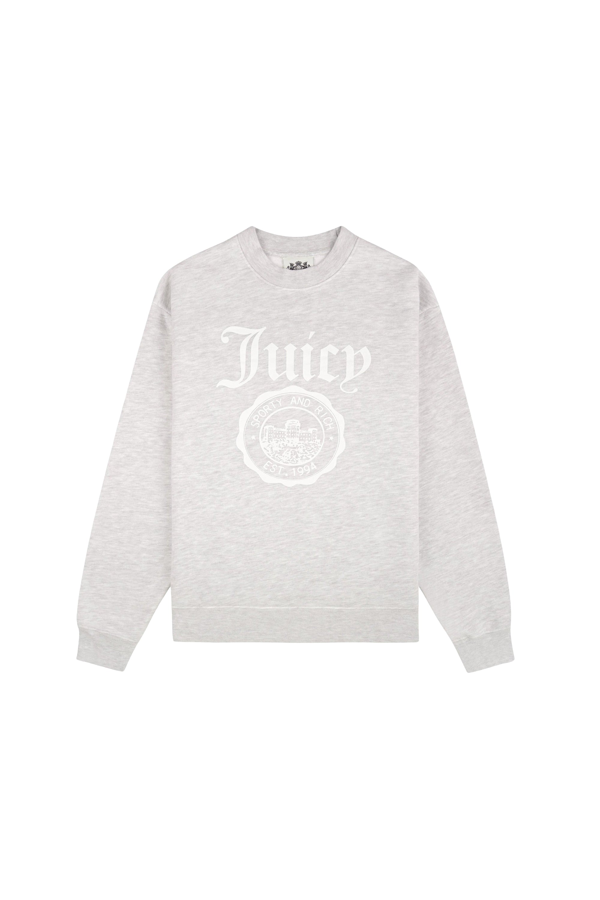 Pull à col rond avec emblème Juicy - Gris Chiné
