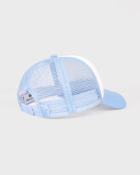 Juicy Crown Trucker Hat - White & Sky Blue