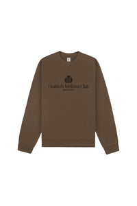 Pull à col rond brodé H&W Crest - Sable