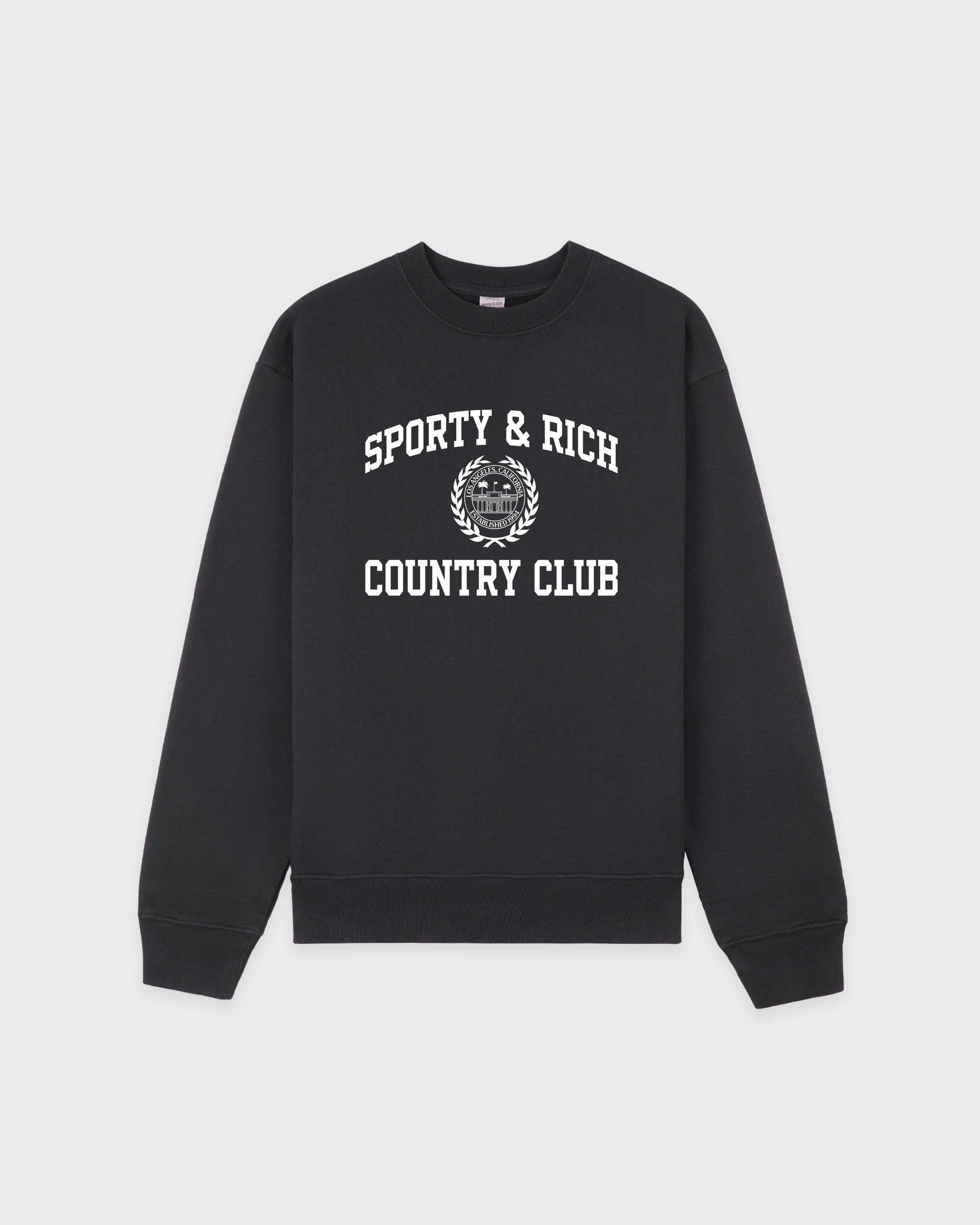 Pull à col rond avec écusson « Varsity » - Carbon