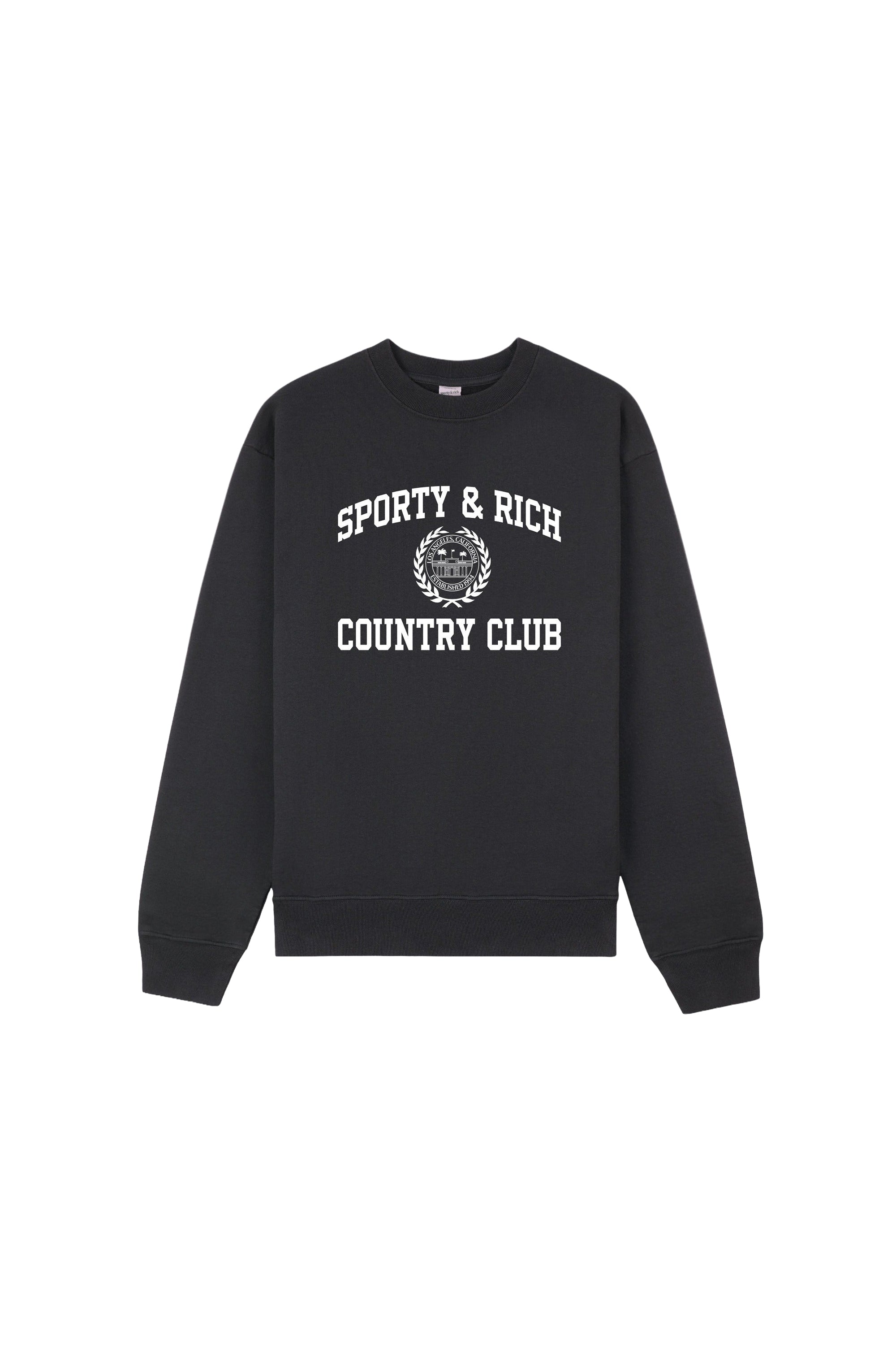 Pull à col rond avec écusson Varsity - Carbon