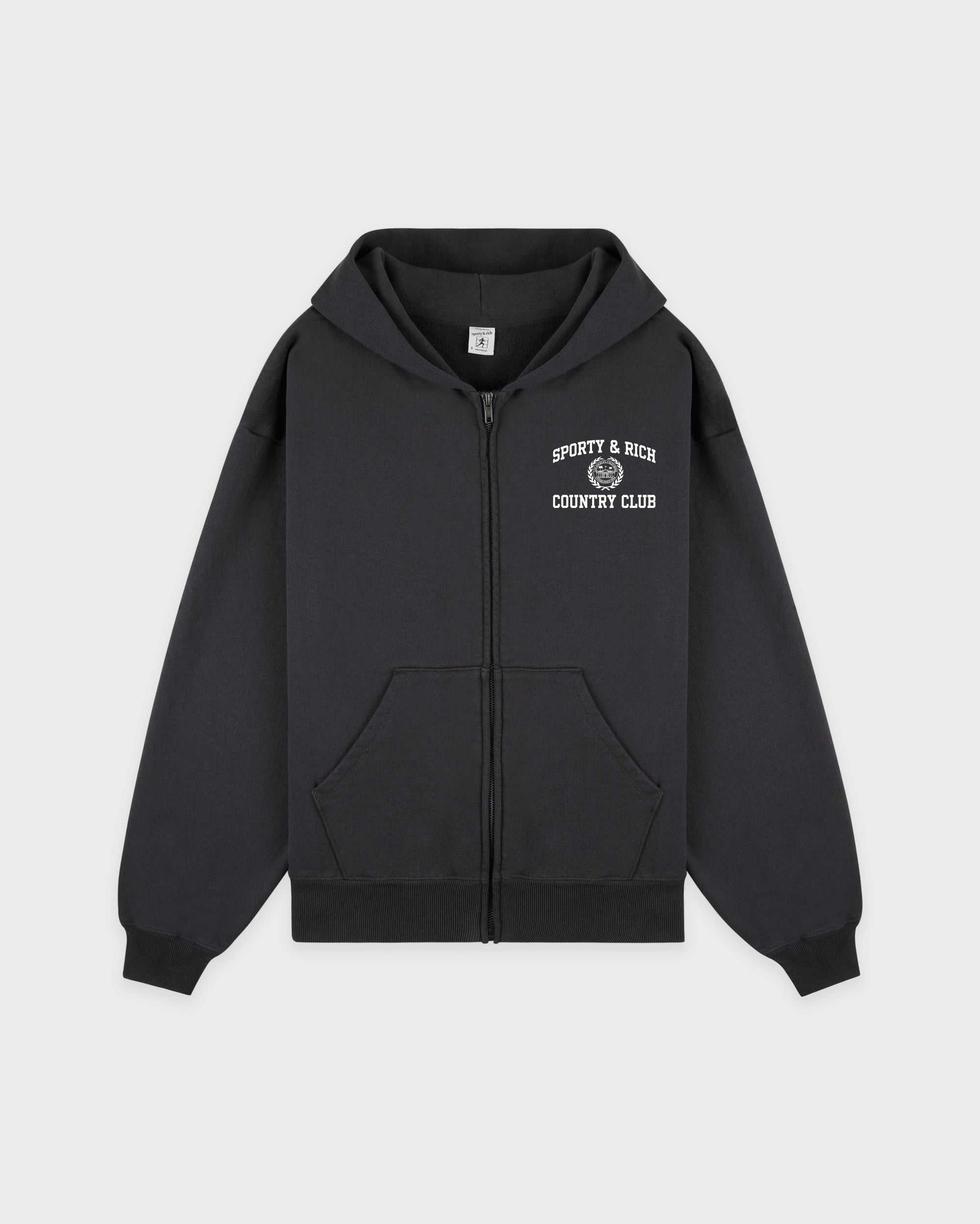 Sweat à capuche zippé Varsity Crest - Charbon