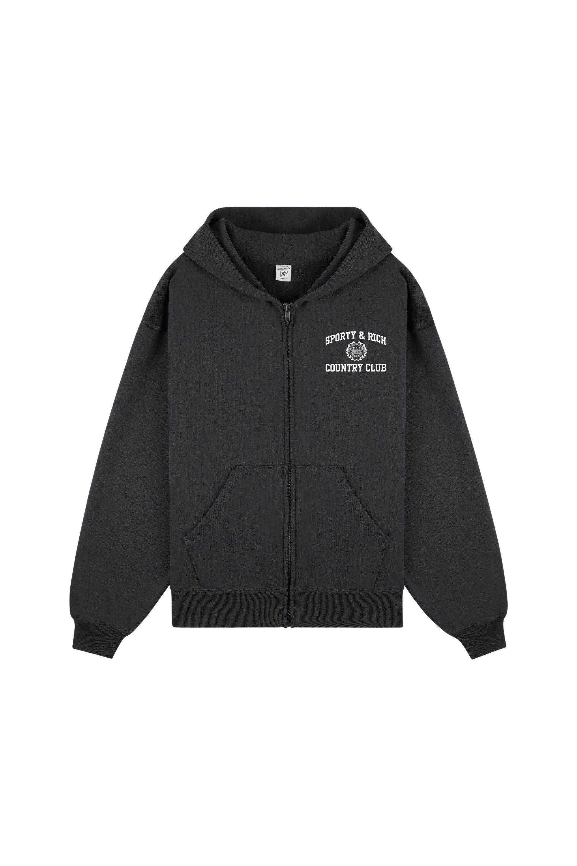Sweatshirt zippé Varsity Crest - Charbon