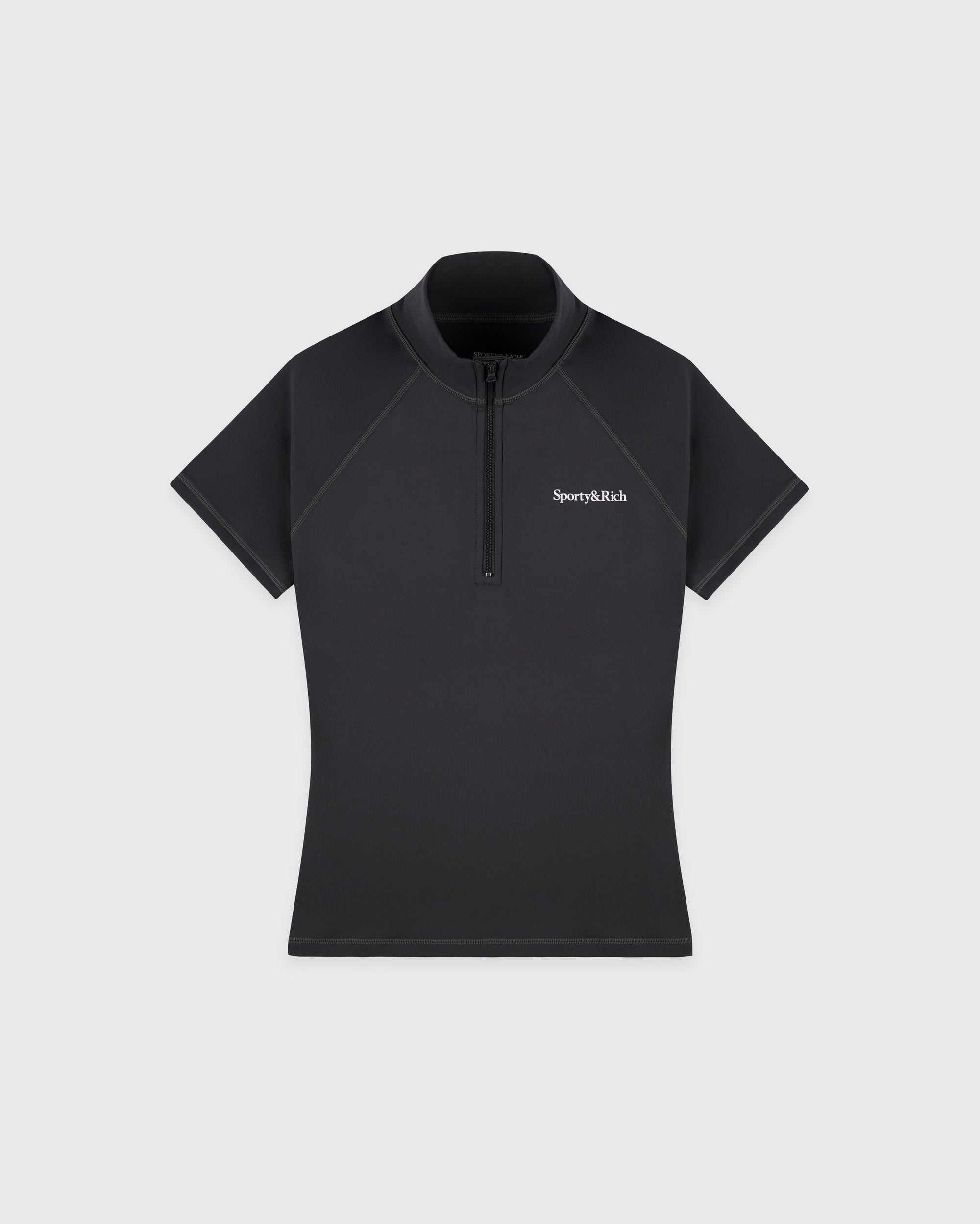 Pull de sport à col zippé Serif Logo SS - Charbon