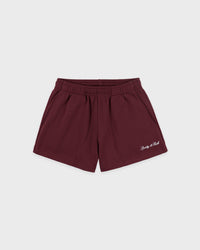Short disco brodé Syracuse - Bordeaux/Blanc