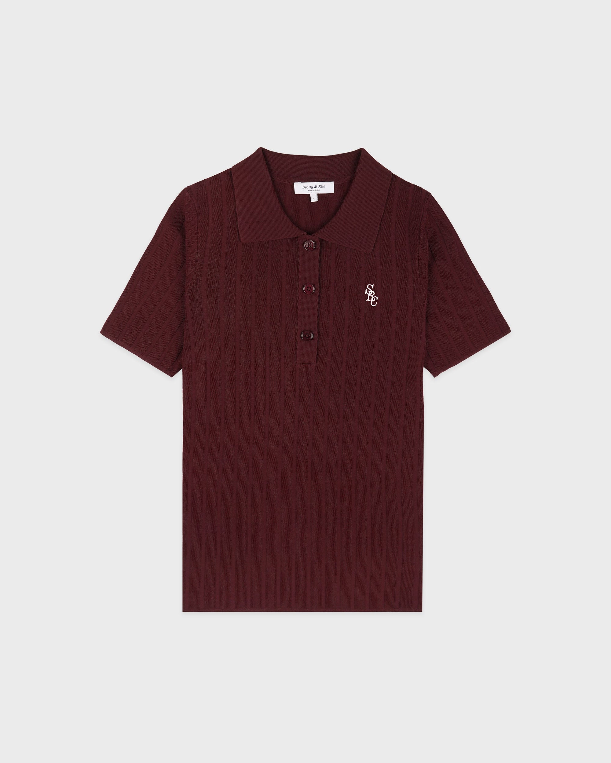 Polo côtelé SRC - Bordeaux