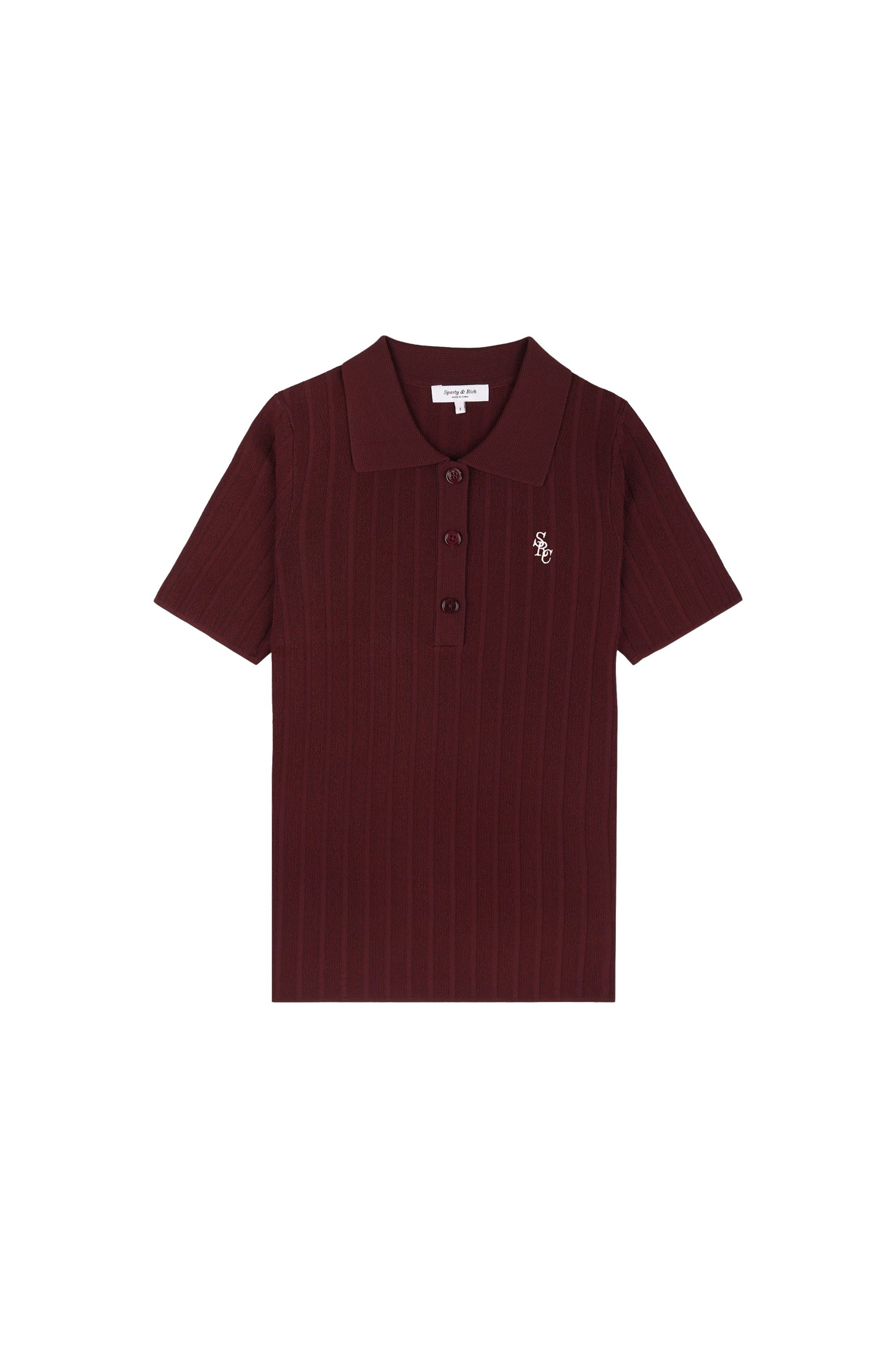 Polo côtelé SRC - Bordeaux