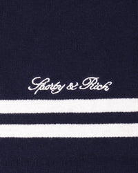 Gilet en maille avec logo Signature - Bleu marine/Blanc