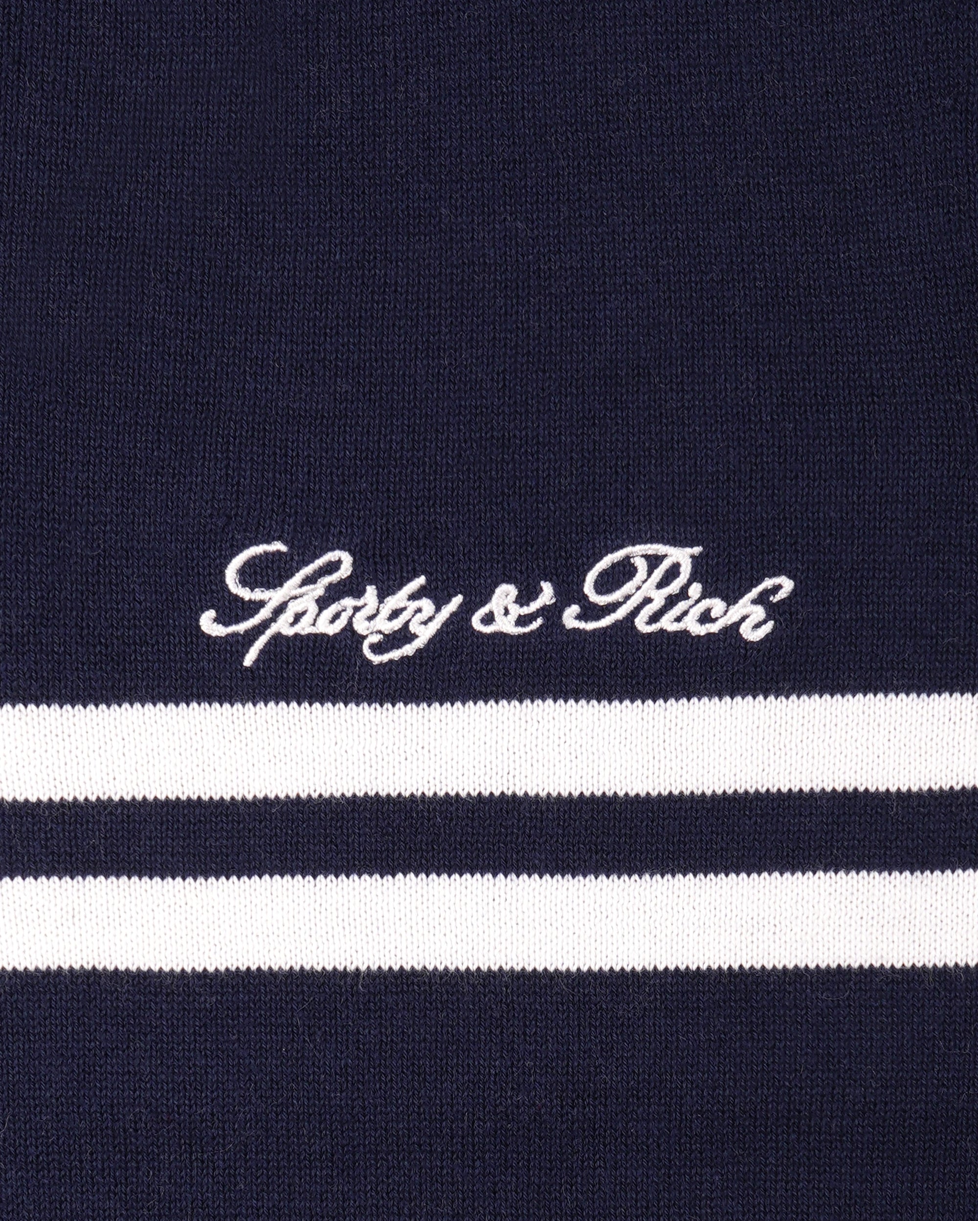 Gilet en maille avec logo Signature - Bleu marine/Blanc