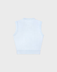 Gilet en maille avec logo signature - Ciel/Bleu marine