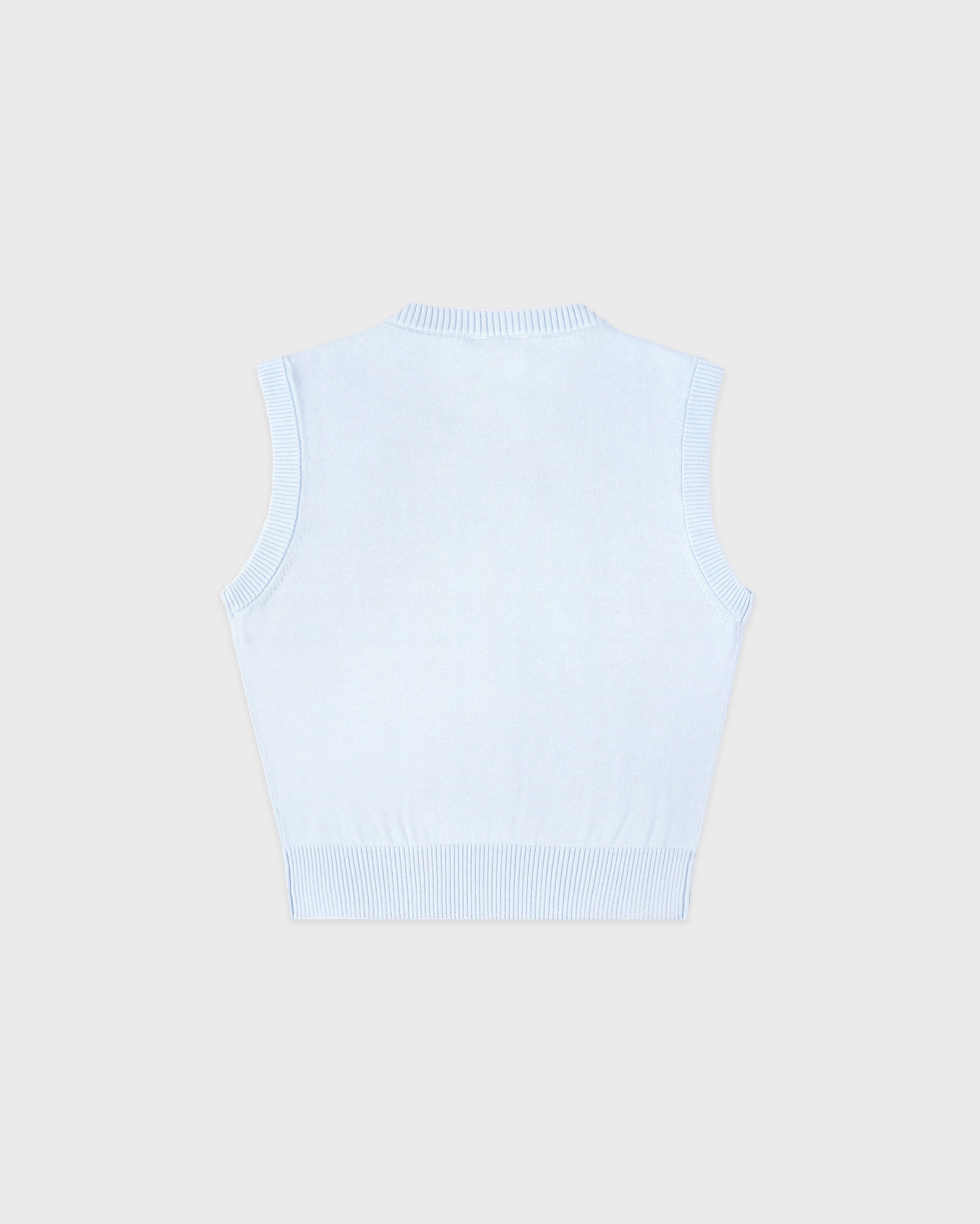 Gilet en maille avec logo signature - Ciel/Bleu marine