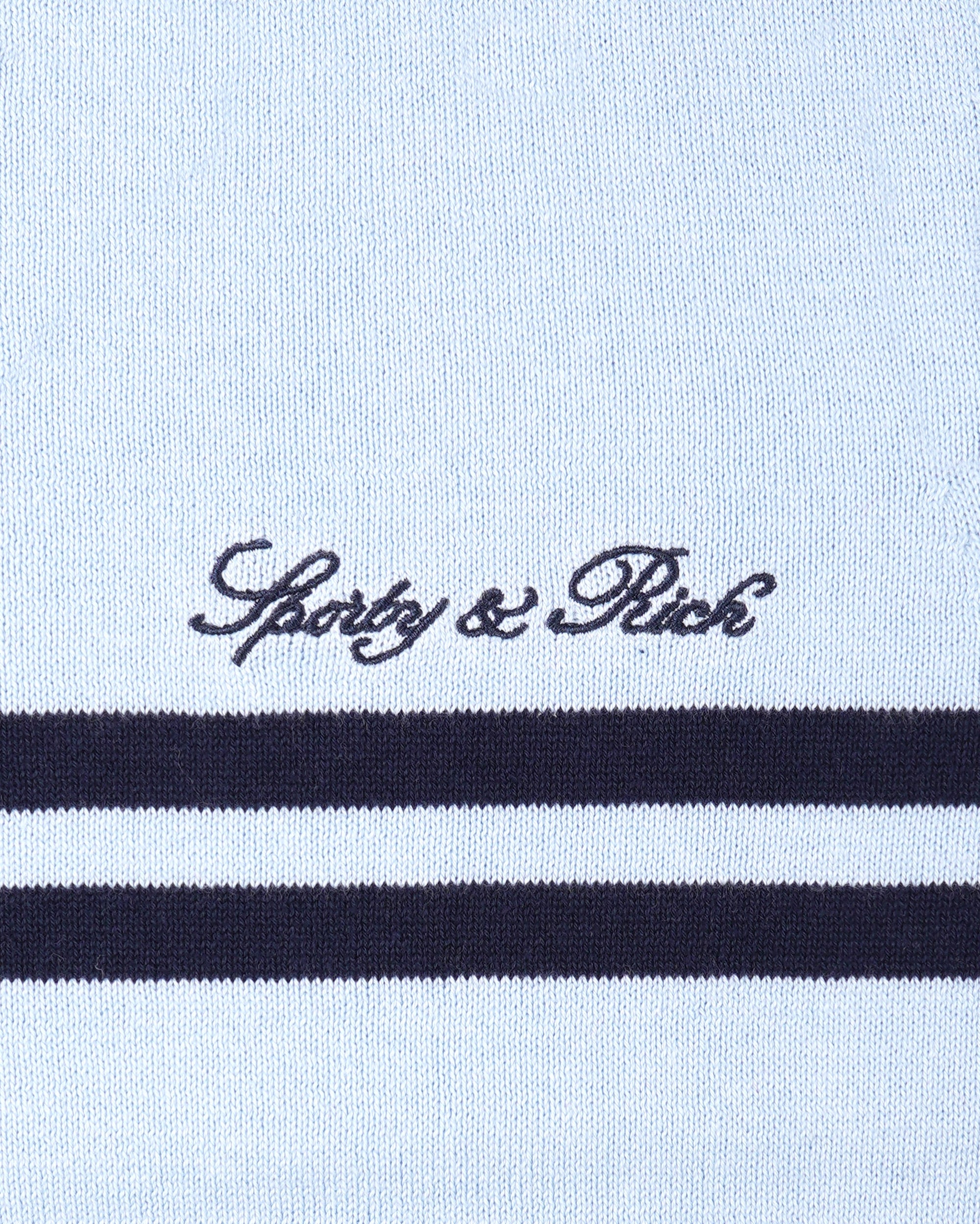 Gilet en maille avec logo signature - Ciel/Bleu marine
