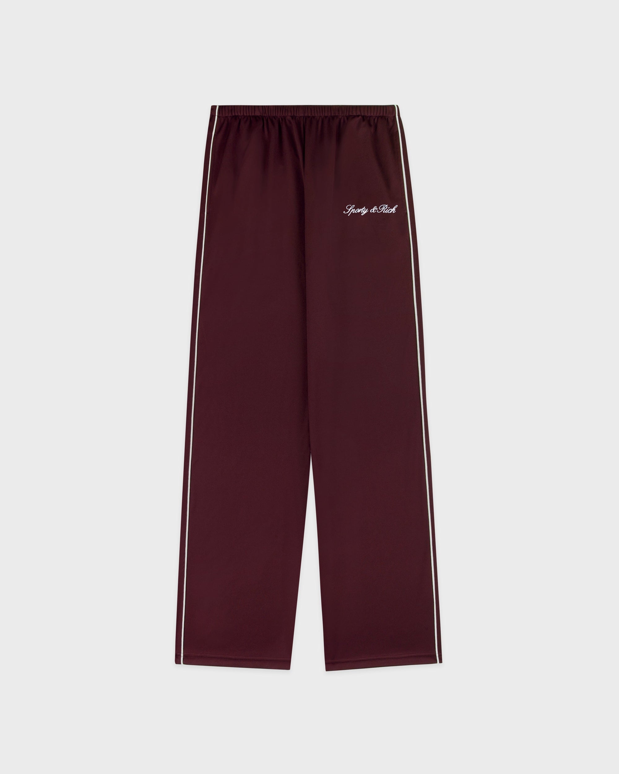 Signature Logo Retro Track Pant - Bordeaux & White