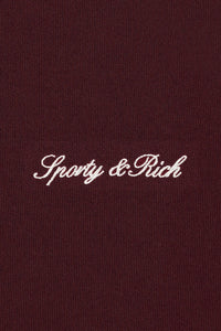 Signature Logo Retro Track Pant - Bordeaux & White
