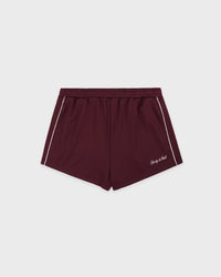 Short de sport rétro Signature Logo House - Bordeaux/Blanc