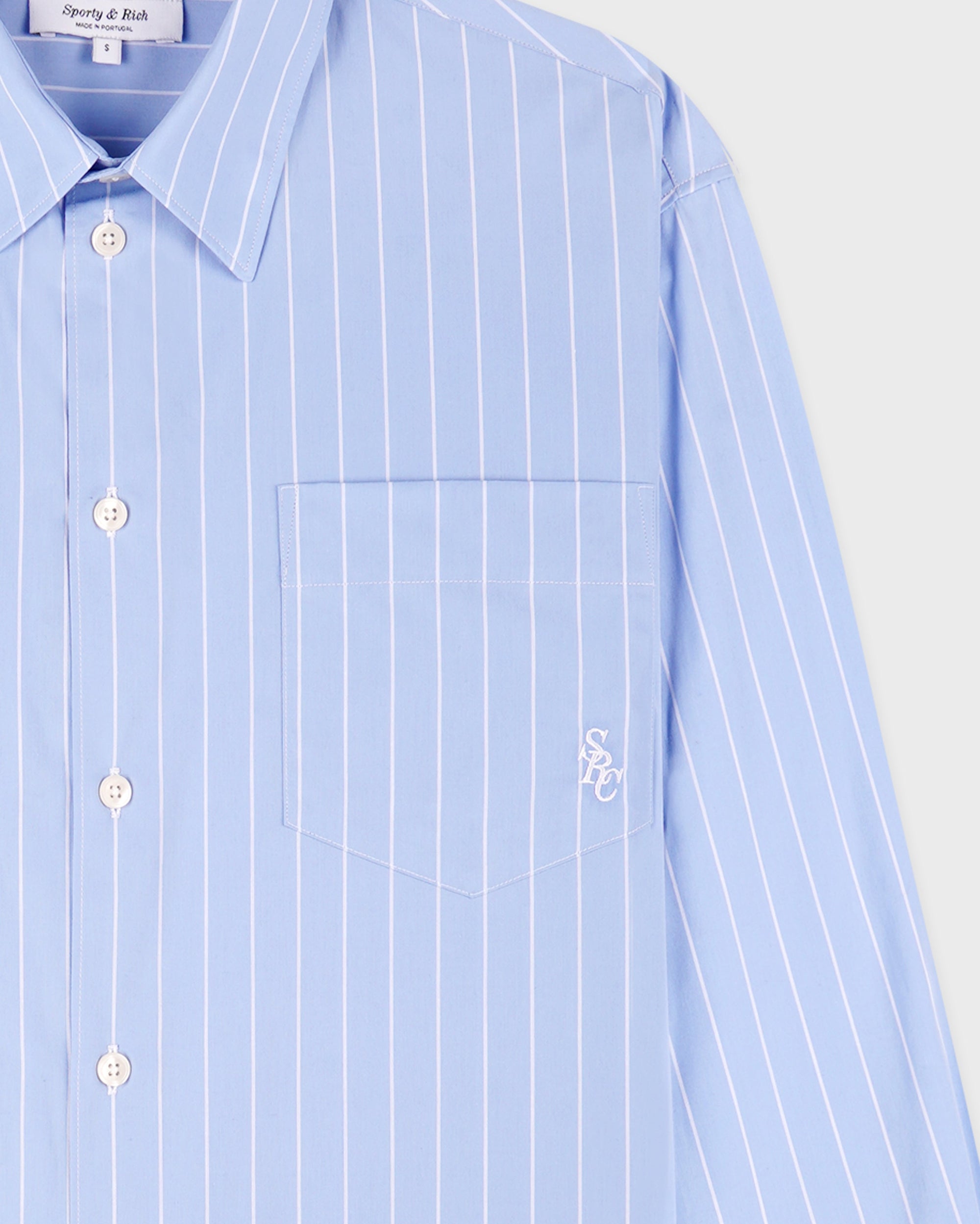 Chemise oversize SRC - Rayures ciel