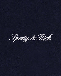 Polo en tissu éponge Signature Logo - Bleu marine/Blanc