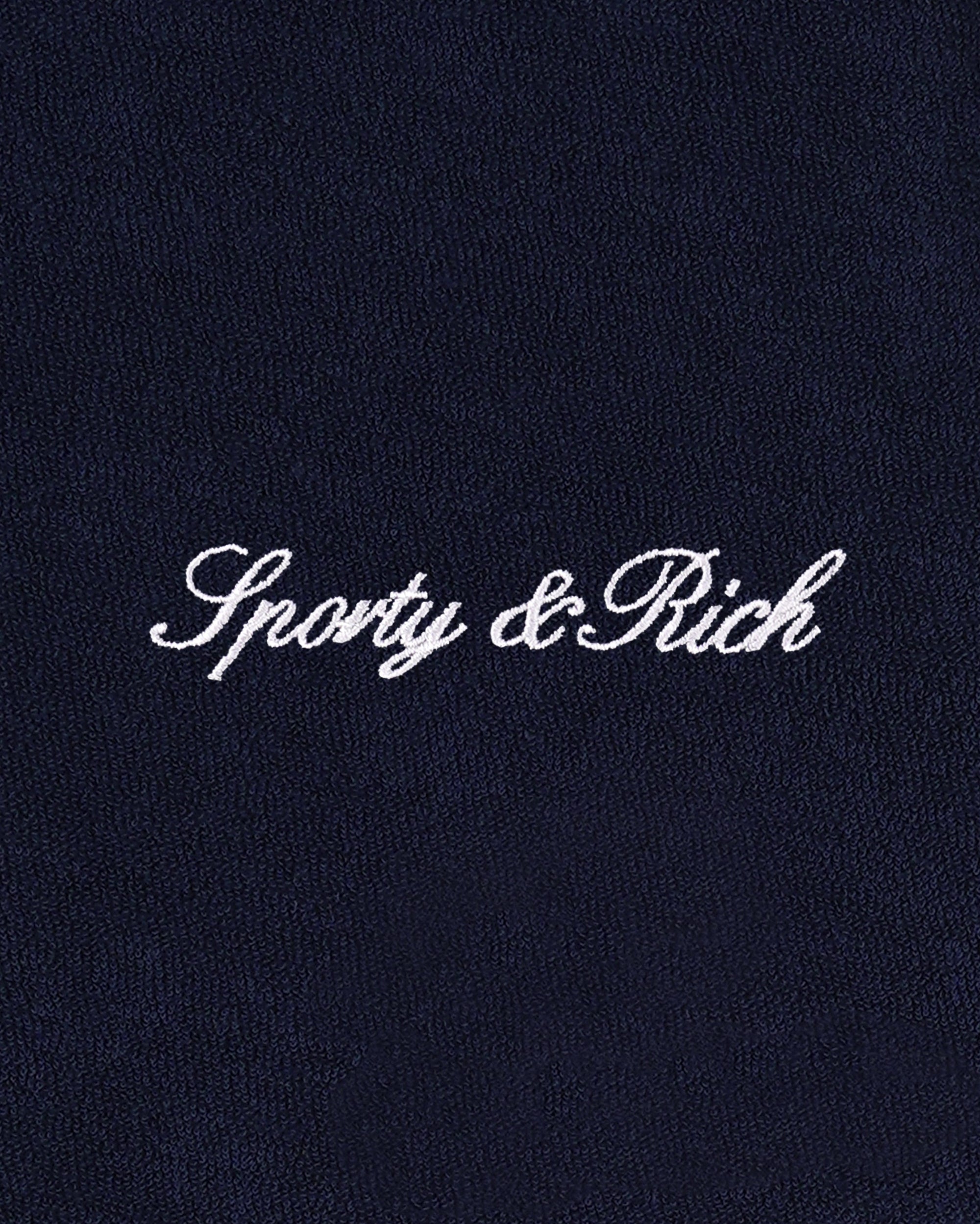 Polo en tissu éponge Signature Logo - Bleu marine/Blanc