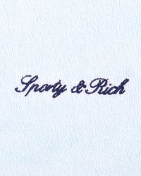 Polo en tissu éponge avec logo Signature - Ciel/Bleu marine