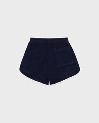 Short en éponge Signature Logo - Bleu marine/Blanc