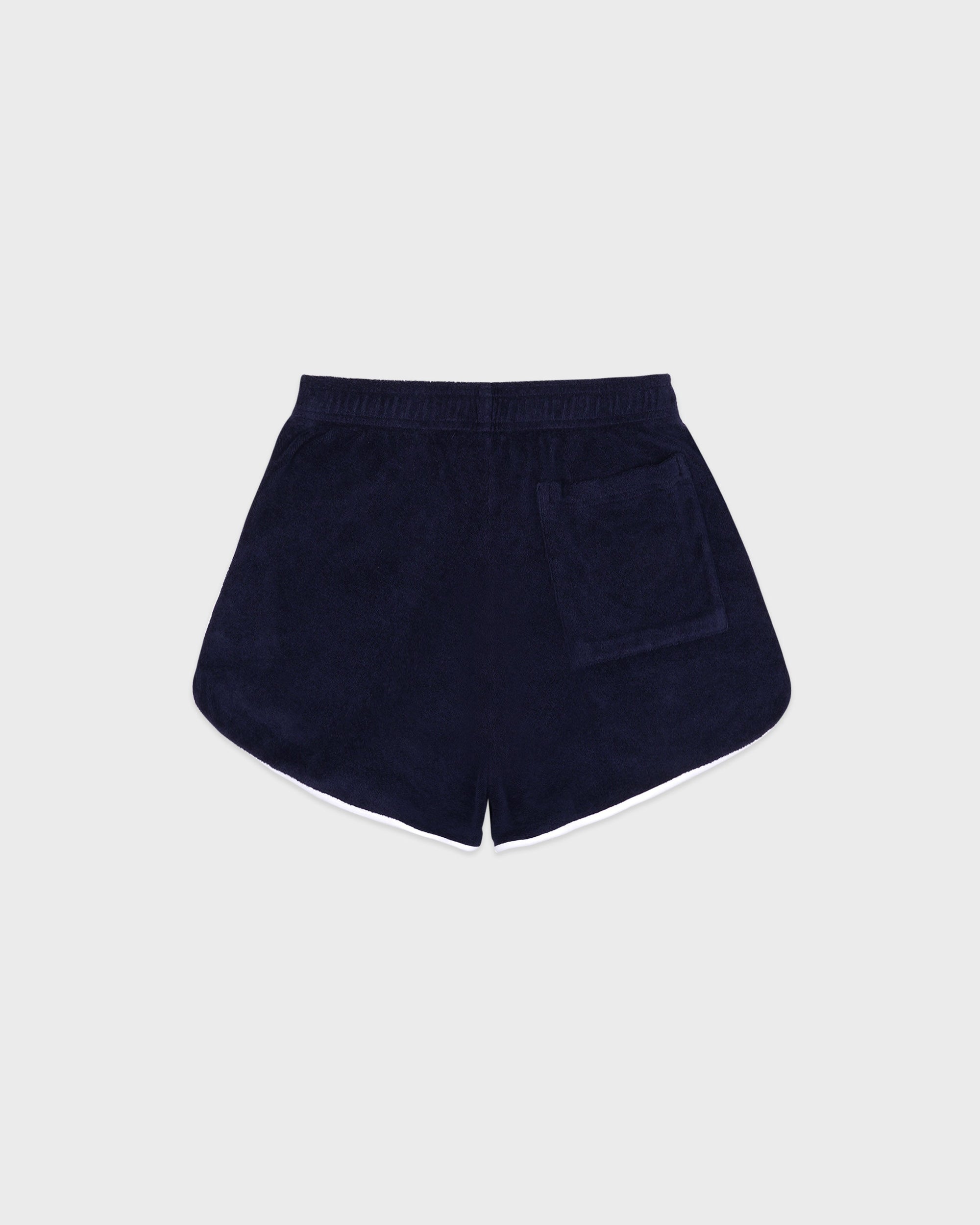 Short en éponge Signature Logo - Bleu marine/Blanc