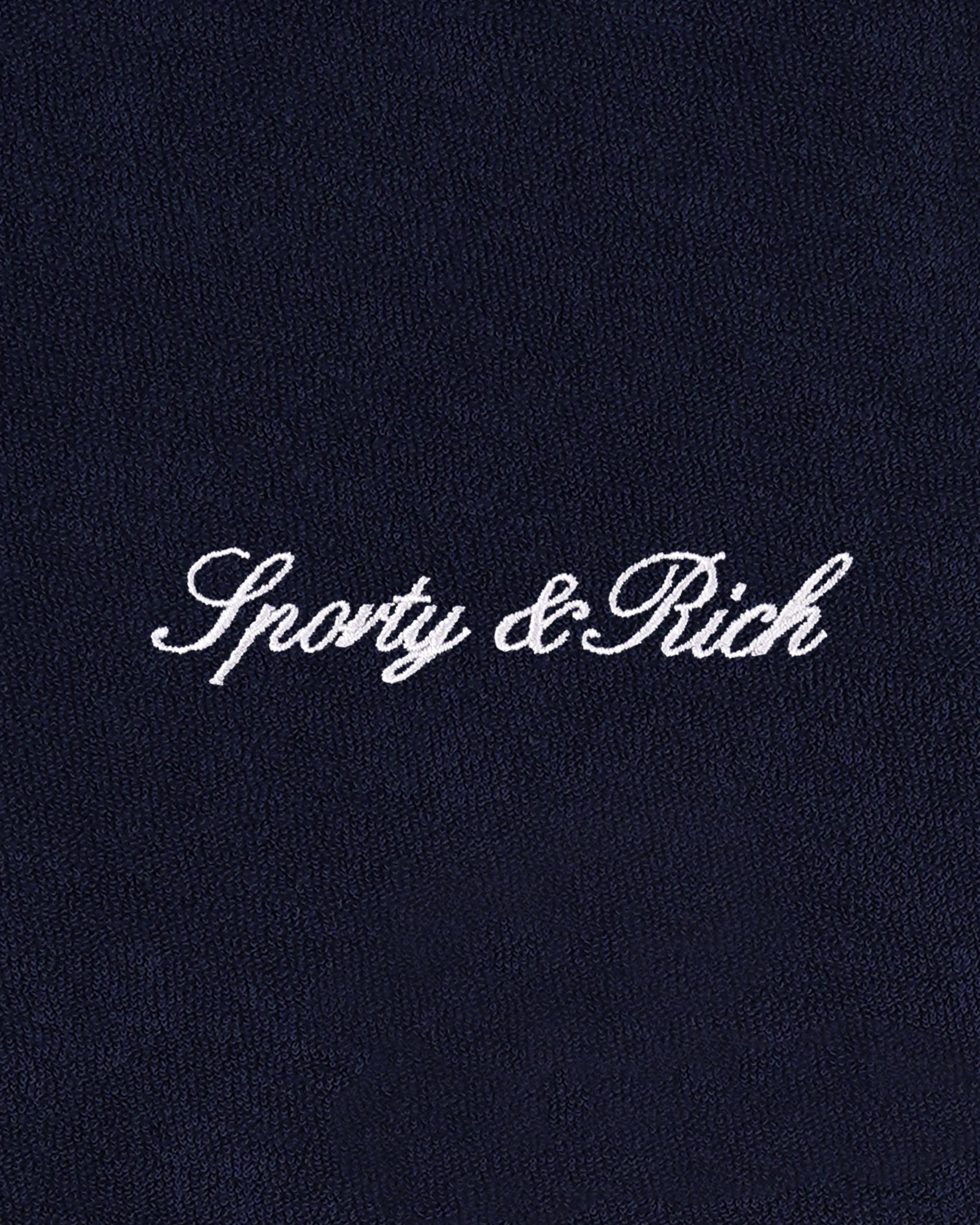 Short en éponge Signature Logo - Bleu marine/Blanc