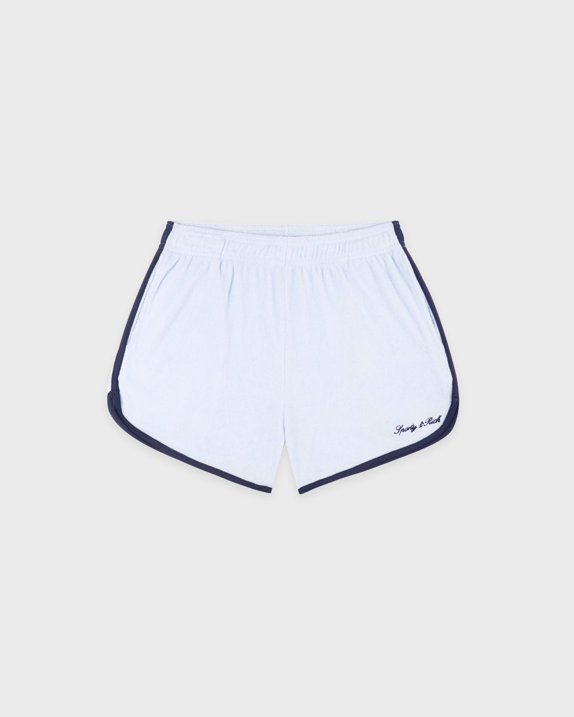 Short en éponge Signature Logo - Ciel/Bleu marine